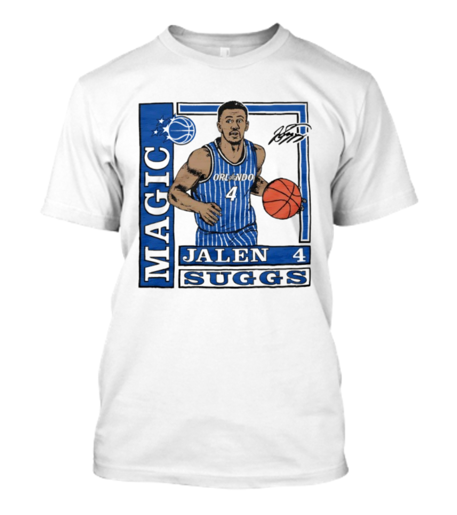 Orlando Magic Jalen Suggs Signature Wax Pack Basketball Player Number 4 T-Shirt