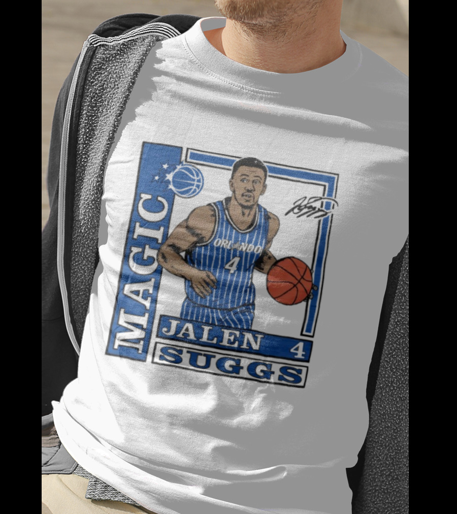 Orlando Magic Jalen Suggs Signature Wax Pack Basketball Player Number 4 T-Shirt