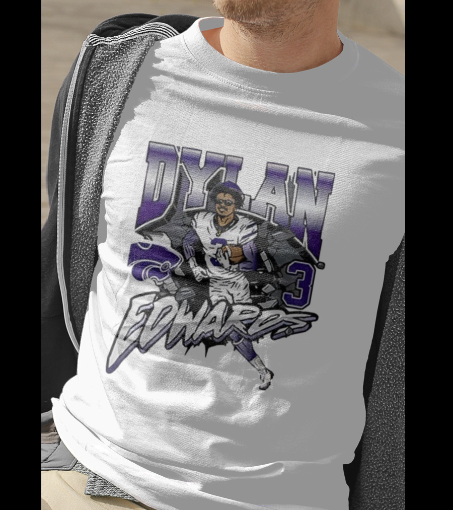 Dylan Edwards 3 Kansas State Wildcats Football NFL 2025 Vintage T-Shirt