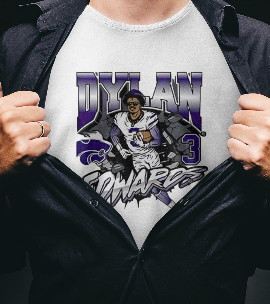 Dylan Edwards 3 Kansas State Wildcats Football NFL 2025 Vintage T-Shirt