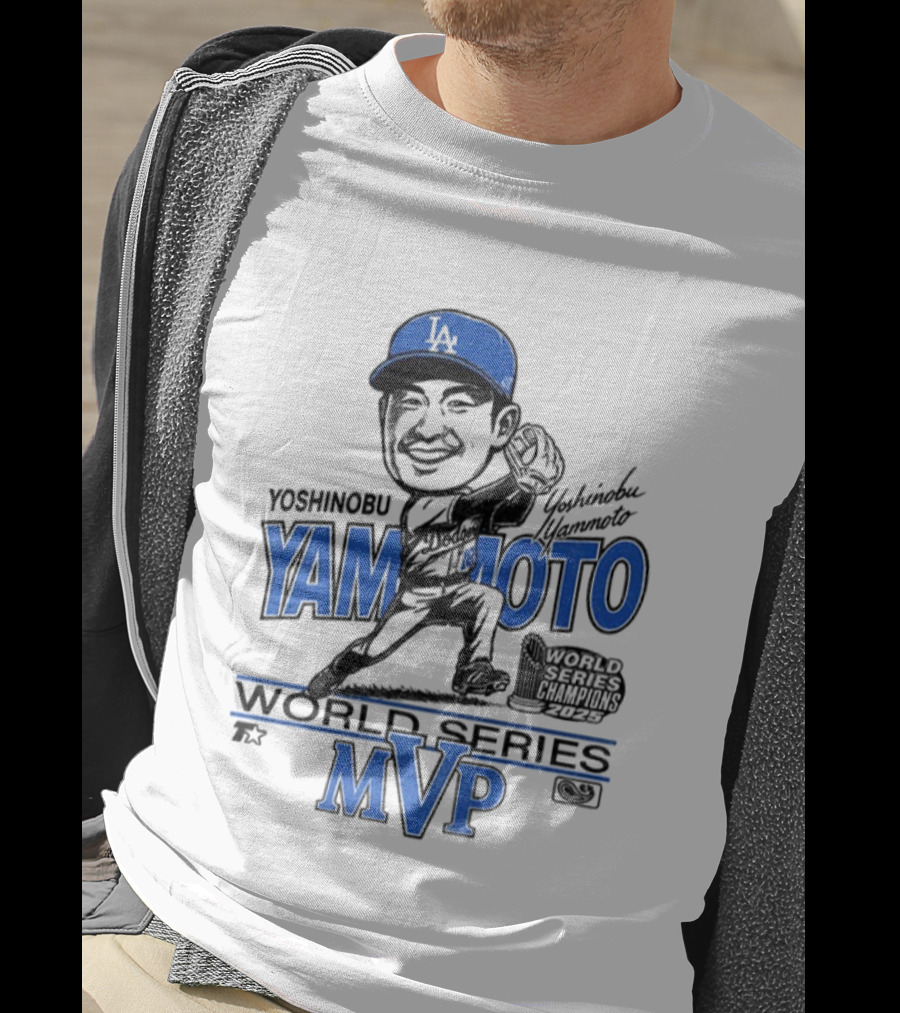 Yoshinobu Yamamoto Los Angeles Dodgers World Series MVP 2025 Baseball Caricature T-Shirt