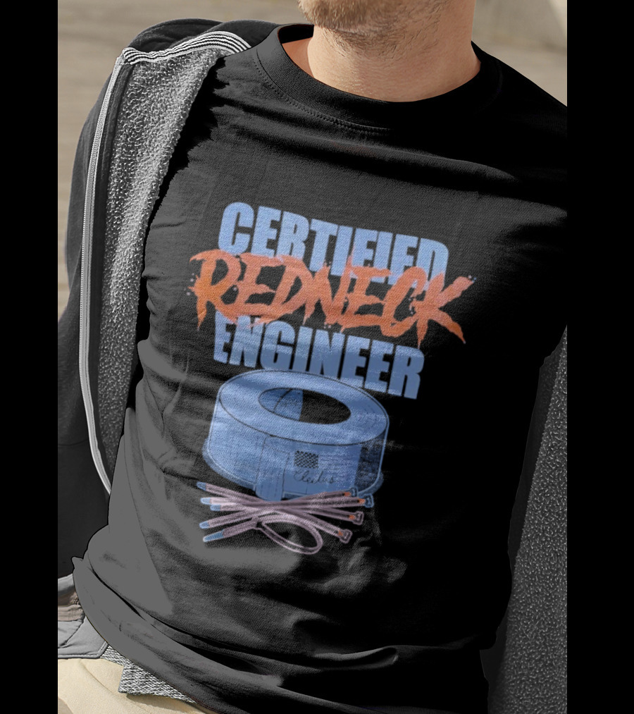 Certified Redneck Engineer Cleetus McFarland Duct Tape Wiring T-Shirt