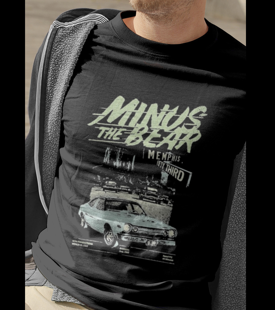 Minus The Bear Memphis & 53rd Vintage Car Illustration T-Shirt
