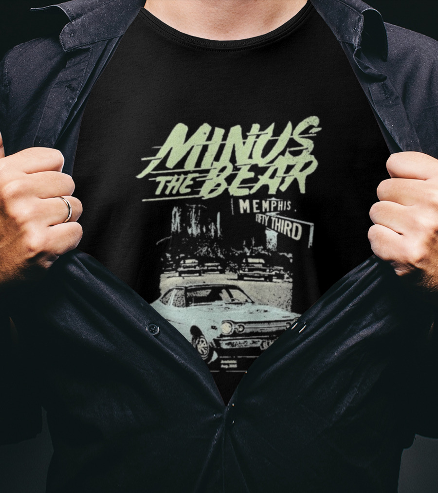 Minus The Bear Memphis & 53rd Vintage Car Illustration T-Shirt