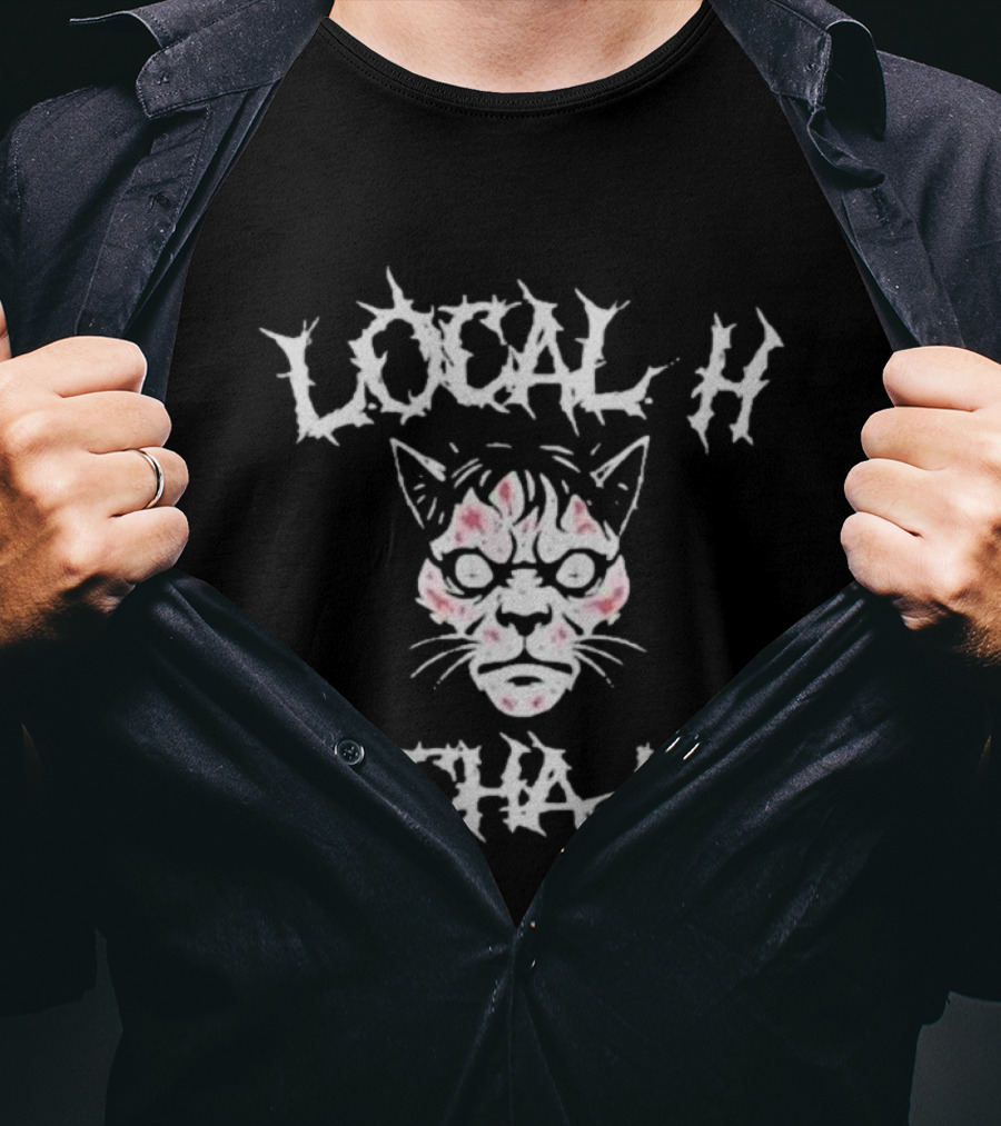 LOCAL H CHA Cat Face Design T-Shirt