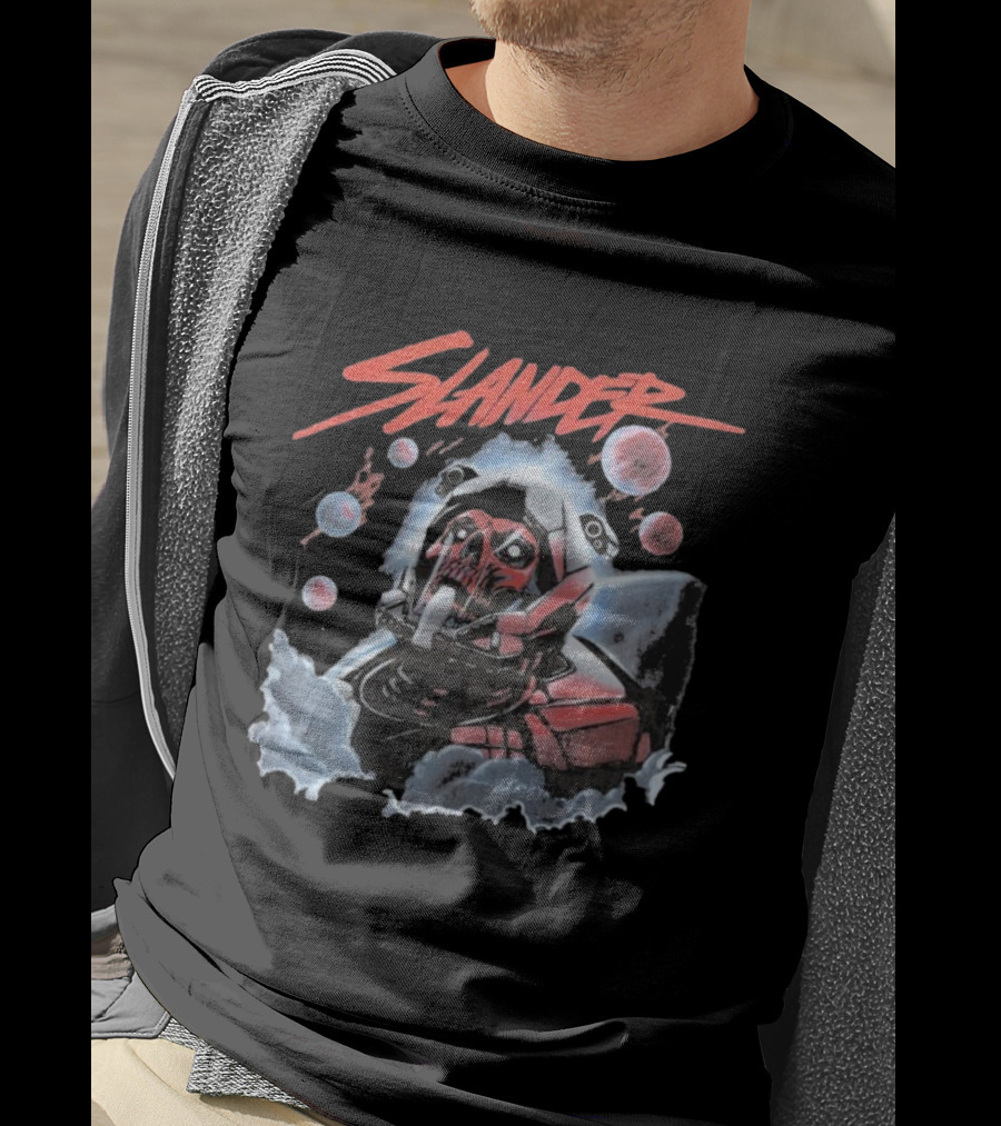 Slander Skull Bubbles Red Mech Style T-Shirt