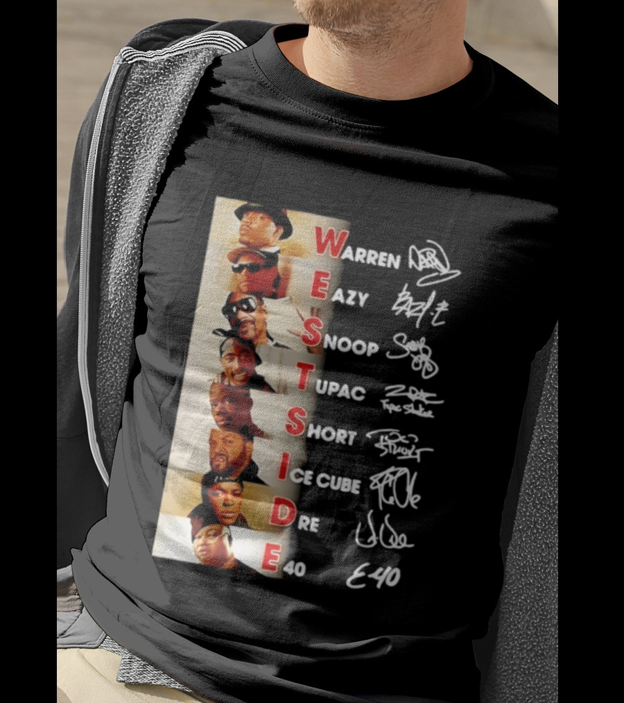 Westside Warren Eazy Snoop Tupac Short Ice Cube Dre E-40 Classic Signature T-Shirt