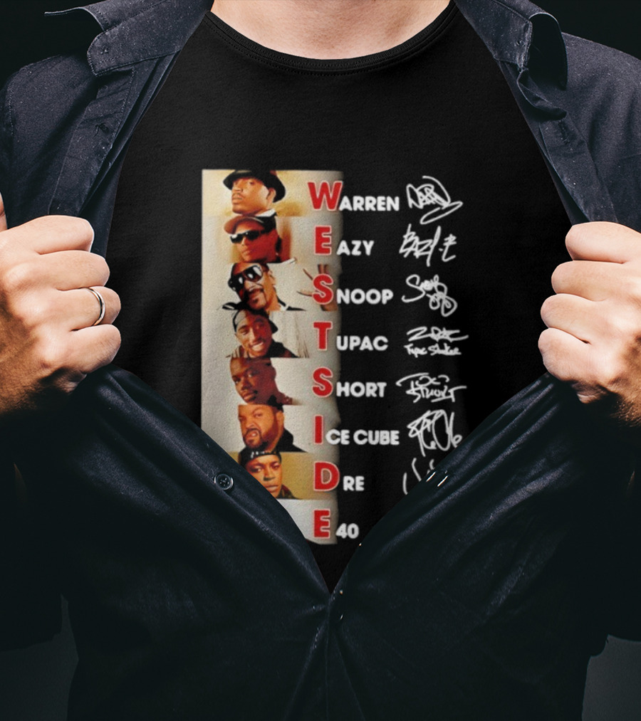 Westside Warren Eazy Snoop Tupac Short Ice Cube Dre E-40 Classic Signature T-Shirt