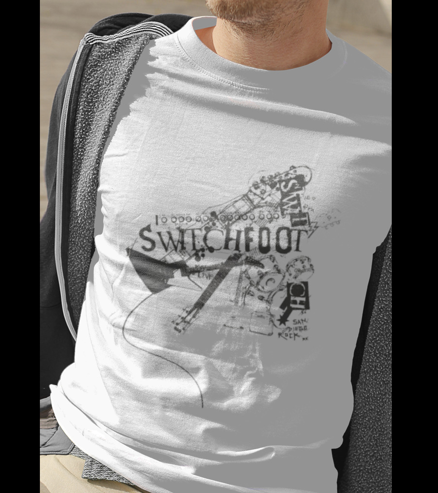 Switchfoot San Diego Rock Guitar Words Illustration T-Shirt