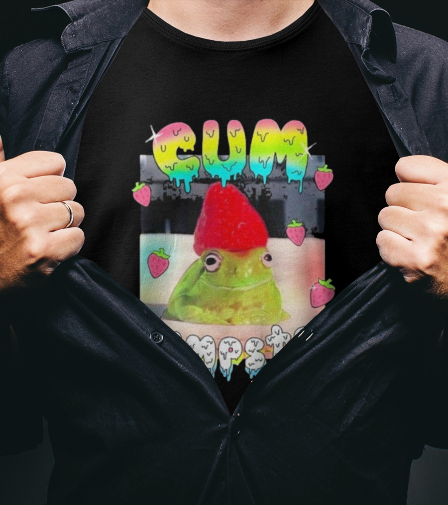 Cum Dumpster Frog Strawberry Hat Kawaii Aesthetic T-Shirt