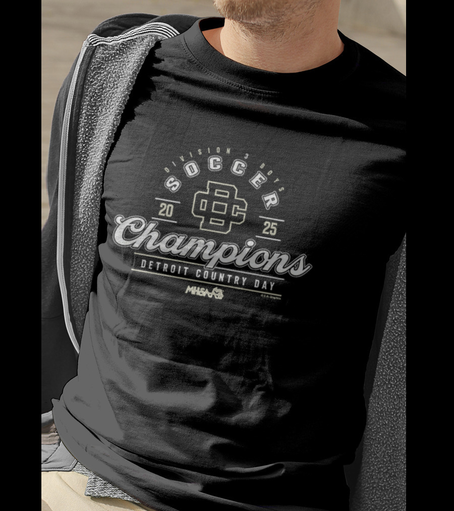 Detroit Country Day 2025 MHSAA Boys Soccer Division 3 Champions Badge T-Shirt