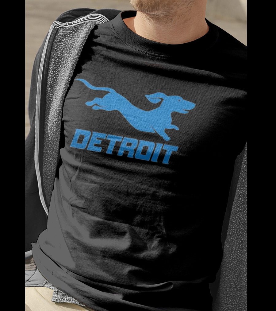 Detroit Lions Football Dachshund DETROIT T-Shirt