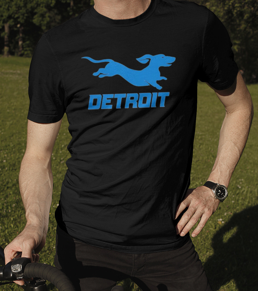 Detroit Lions Football Dachshund DETROIT T-Shirt
