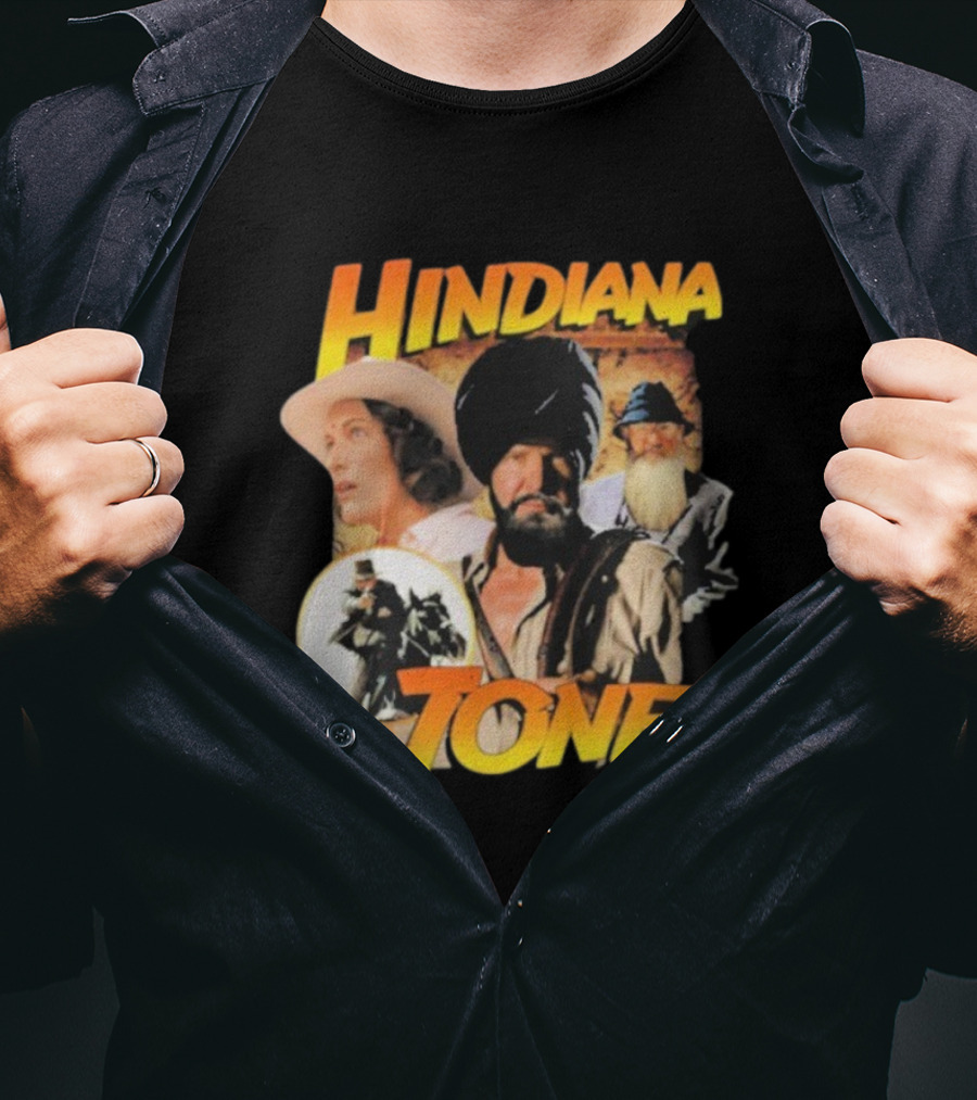 Hindiana Jones Adventure Turban Fedora Characters Indiana Jones Movie Theme T-Shirt