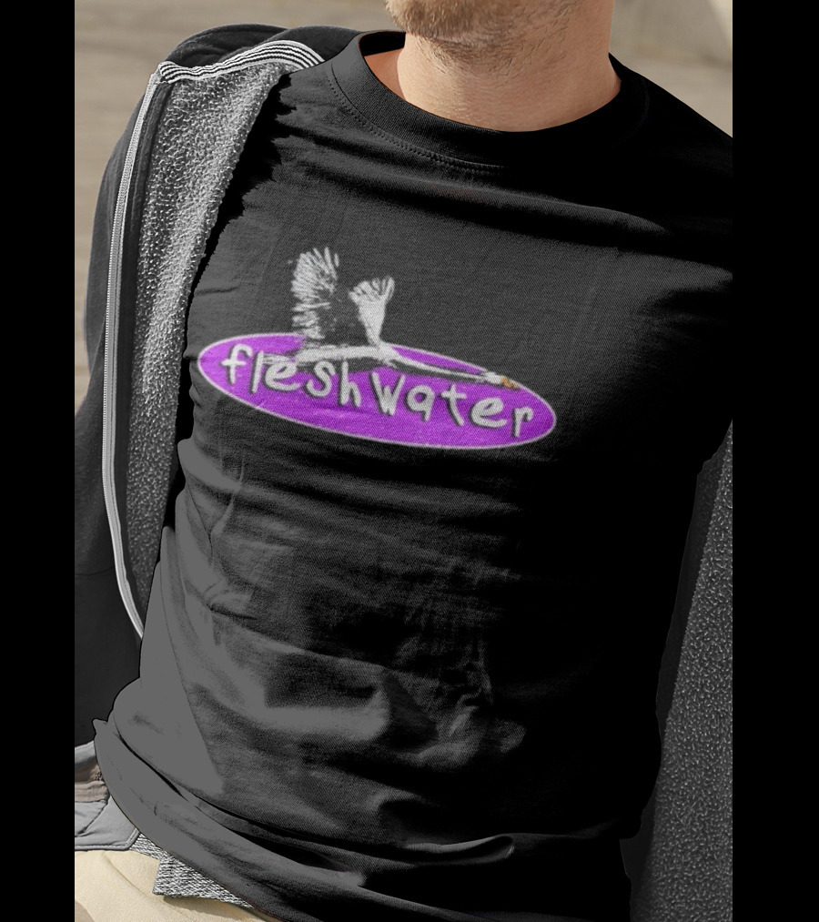 Fleshwater Swan Purple Oval Graphic T-Shirt