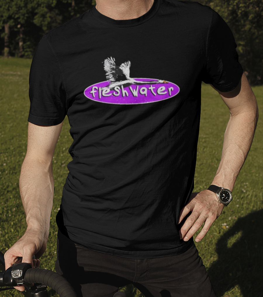 Fleshwater Swan Purple Oval Graphic T-Shirt