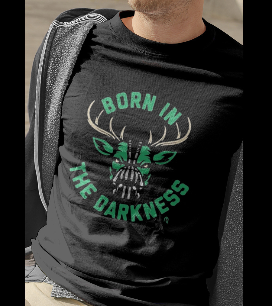 Milwaukee Bucks Born In The Darkness Deer Face Mask T-Shirt
