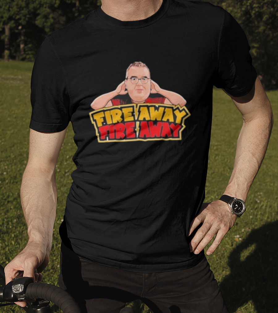 Stephen Bunting Fire Away Dart Player Cartoon Character Blocking Ears T-Shirt
