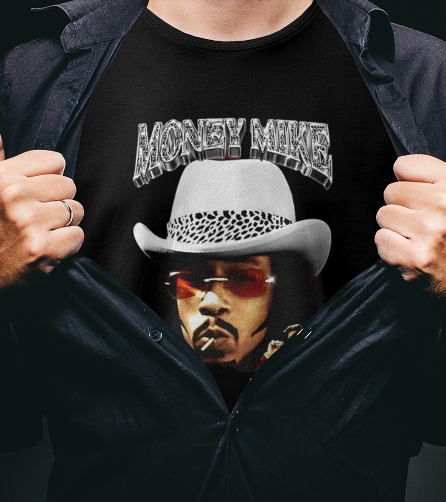 Money Mike Friday After Next Character Big Face White Hat Sunglasses T-Shirt