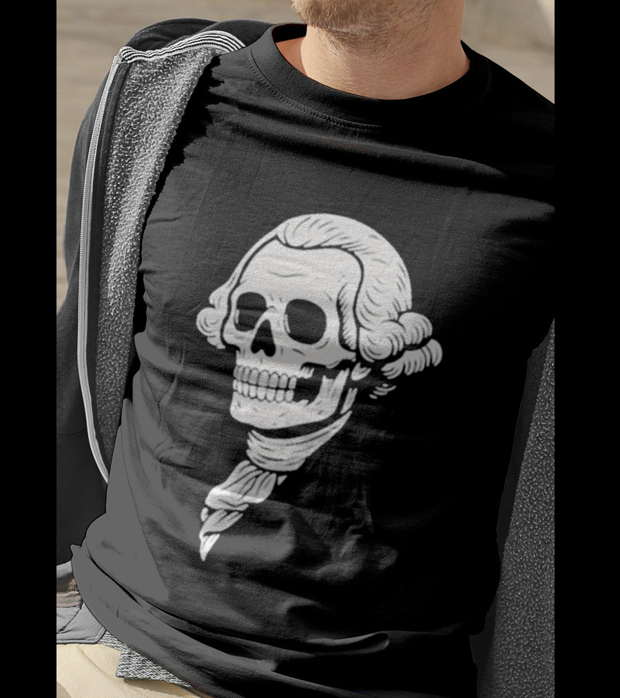 Poor Richard Monogram Skull Wig Icon T-Shirt