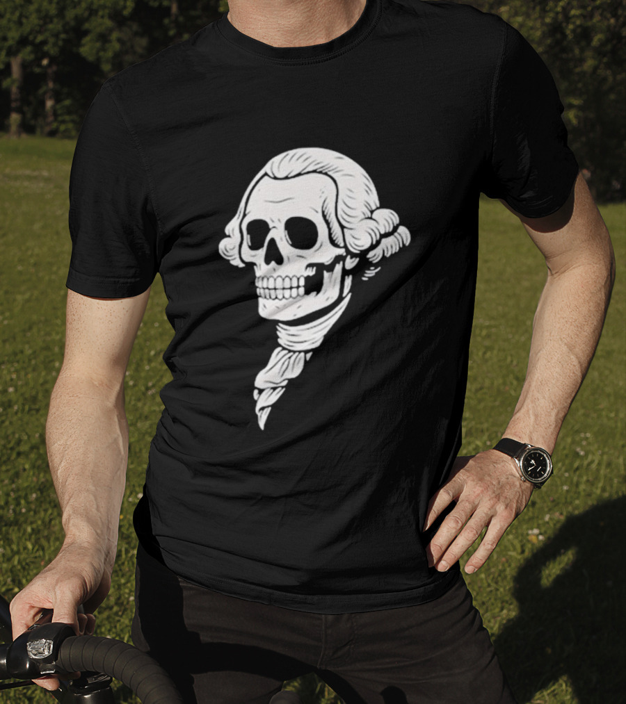 Poor Richard Monogram Skull Wig Icon T-Shirt