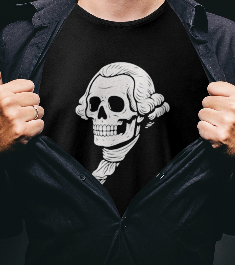 Poor Richard Monogram Skull Wig Icon T-Shirt