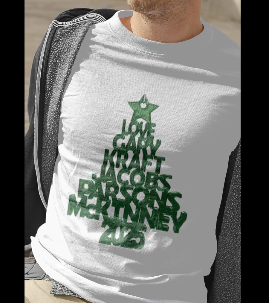 2025 Love Gary Kraft Jacobs Parsons McKinney Christmas Tree T-Shirt