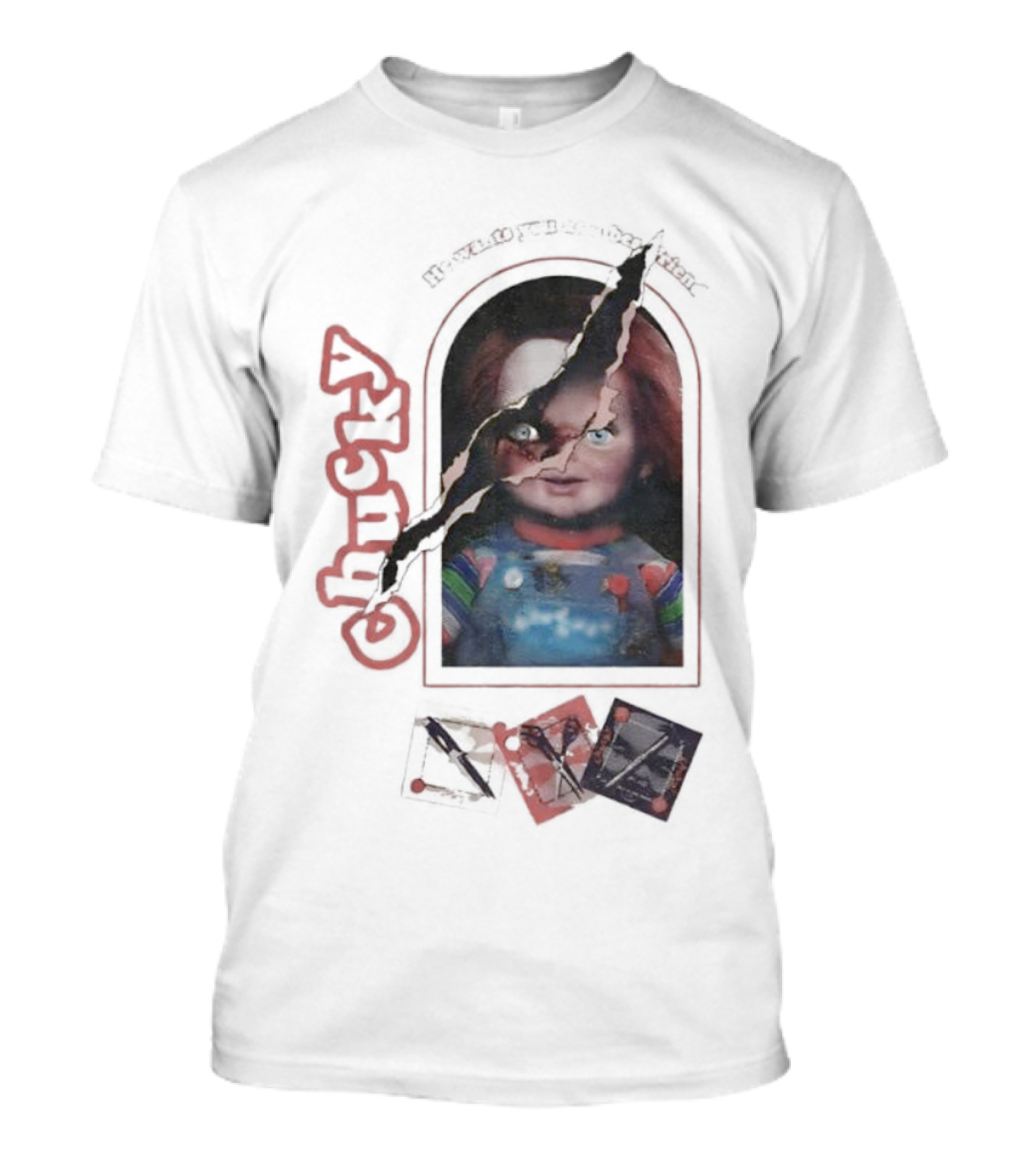 Chucky Let's Be Friends He Wants You As A Bestfriend Creepy Doll Horror T-Shirt