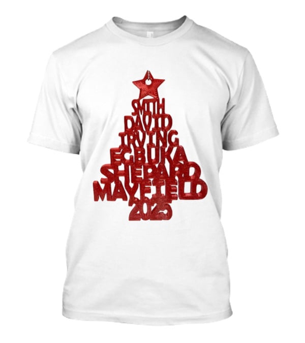 2025 Smith David Irving Egbuka Shepard Mayfield Christmas Tree T-Shirt