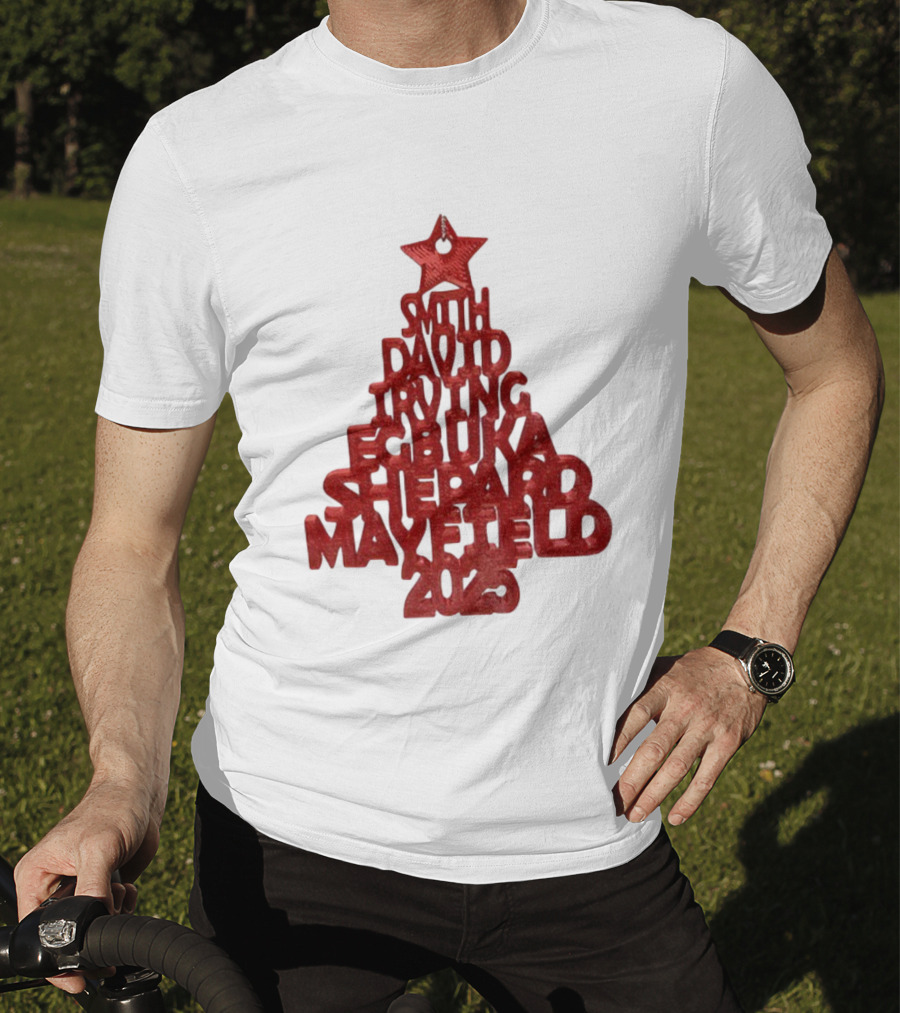 2025 Smith David Irving Egbuka Shepard Mayfield Christmas Tree T-Shirt