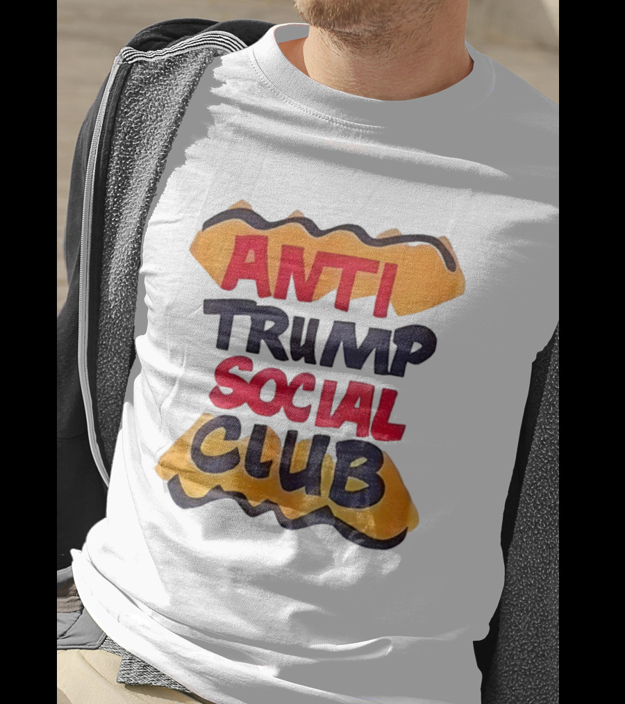 Anti Trump Social Club Parody Typography Political Statement T-Shirt