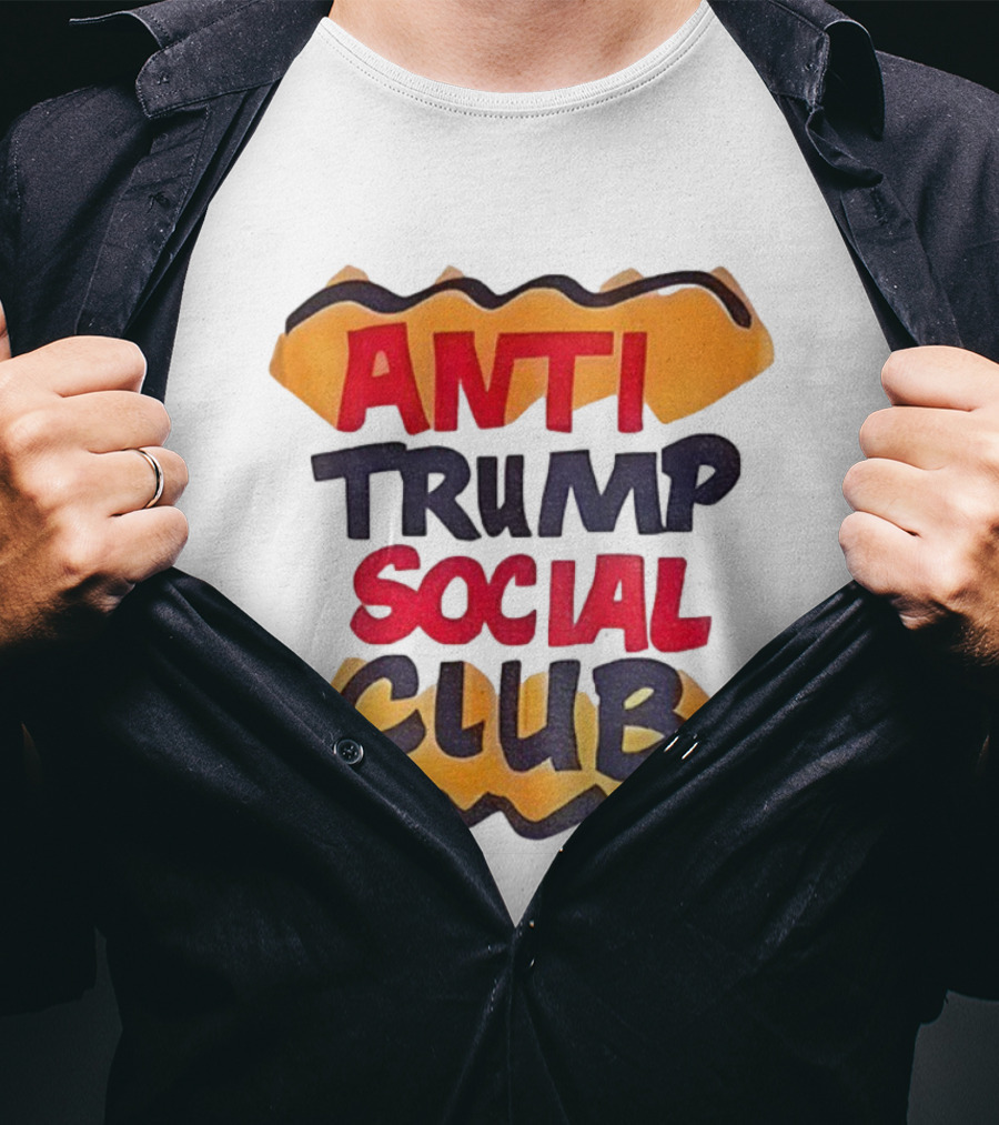 Anti Trump Social Club Parody Typography Political Statement T-Shirt