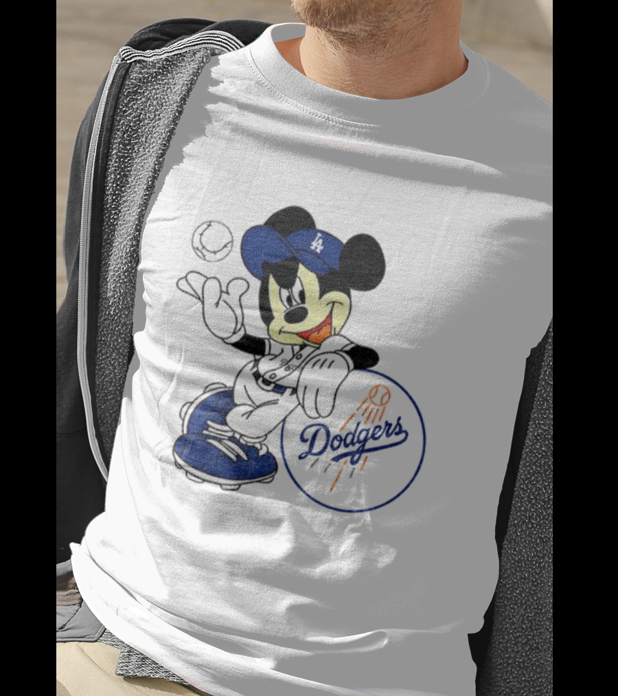 Mikey Dodgers Baseball Champs Los Angeles Logo T-Shirt