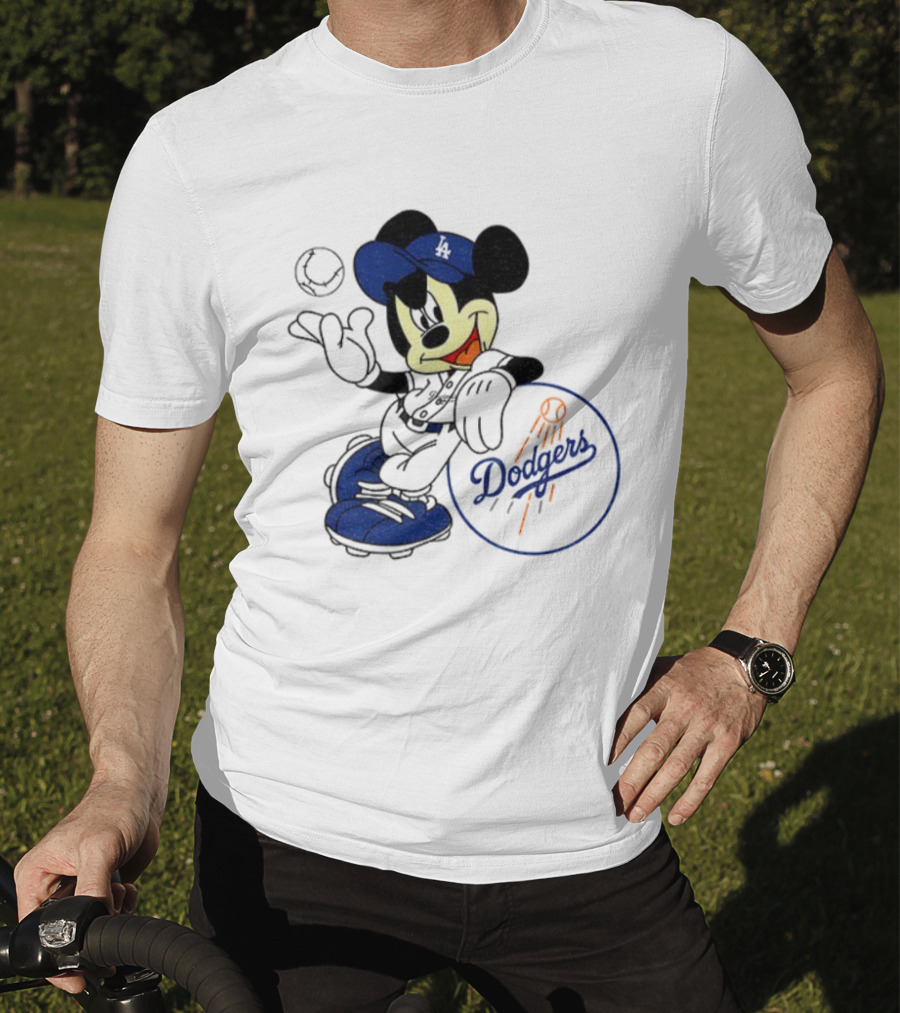 Mikey Dodgers Baseball Champs Los Angeles Logo T-Shirt