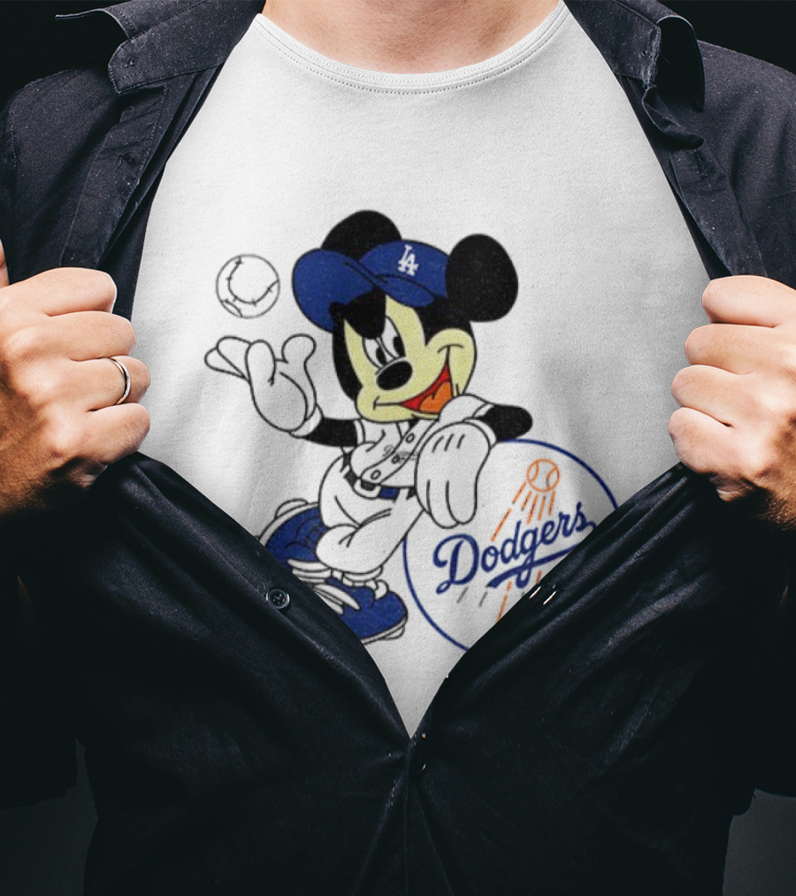 Mikey Dodgers Baseball Champs Los Angeles Logo T-Shirt