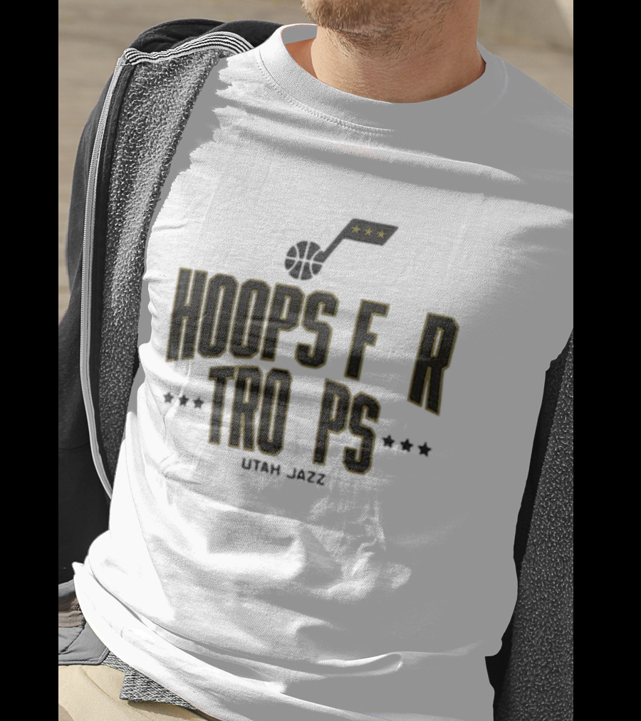 Utah Jazz NBA Basketball Hoops For Troops T-Shirt