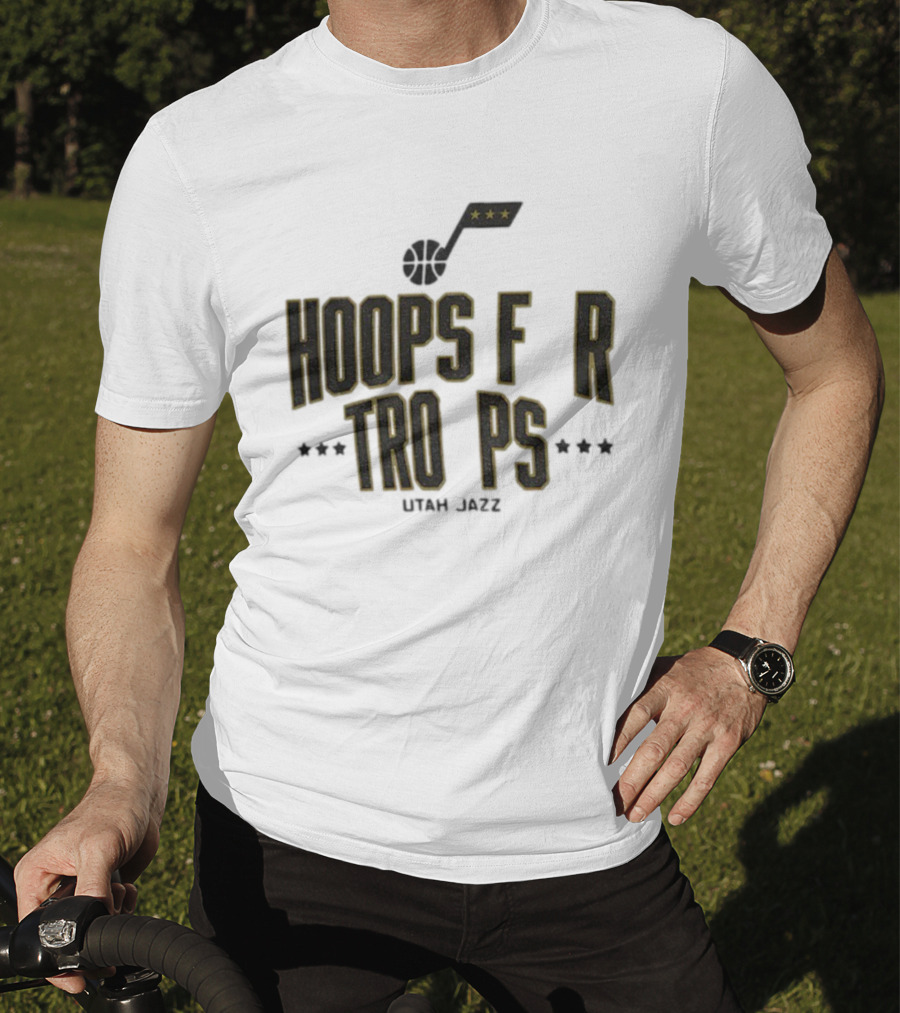 Utah Jazz NBA Basketball Hoops For Troops T-Shirt