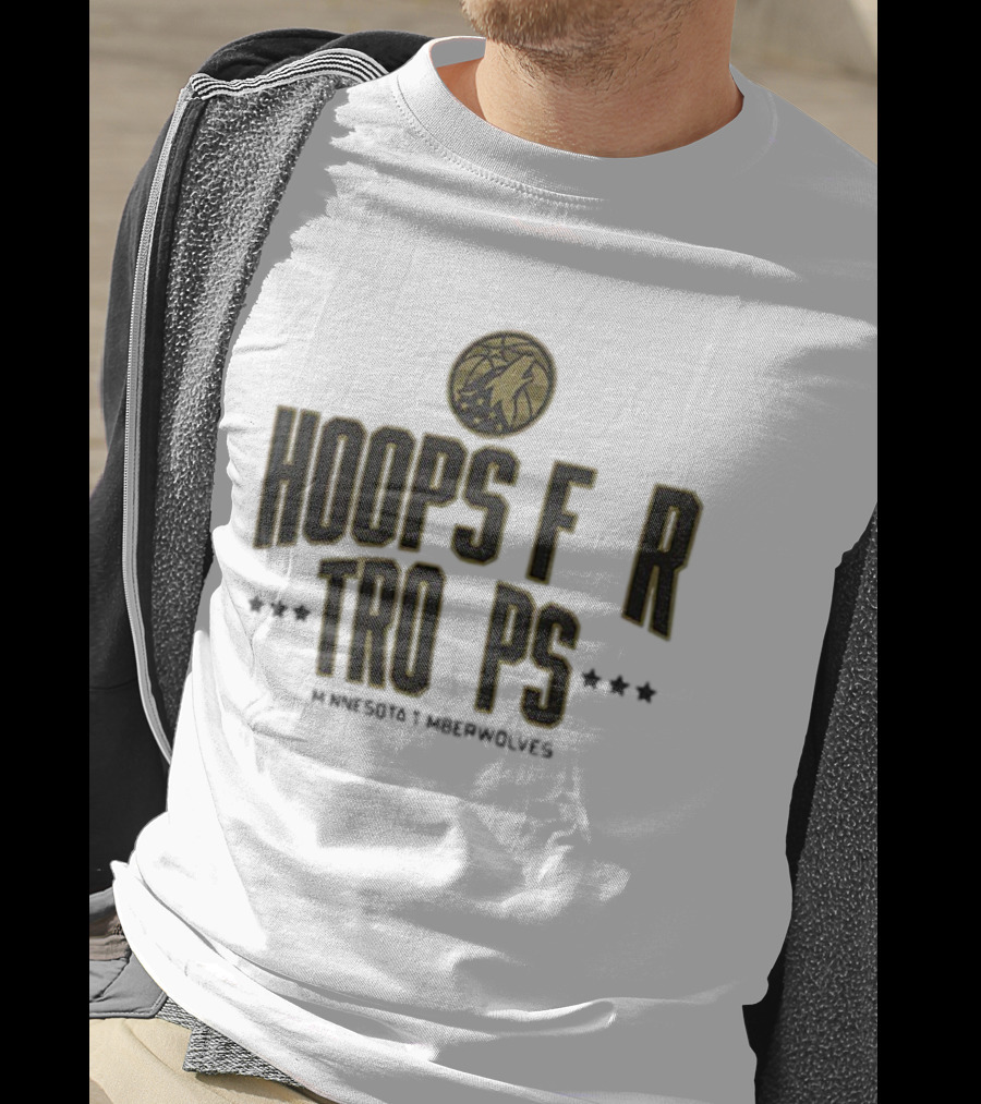 Minnesota Timberwolves Hoops For Troops NBA Basketball Support T-Shirt