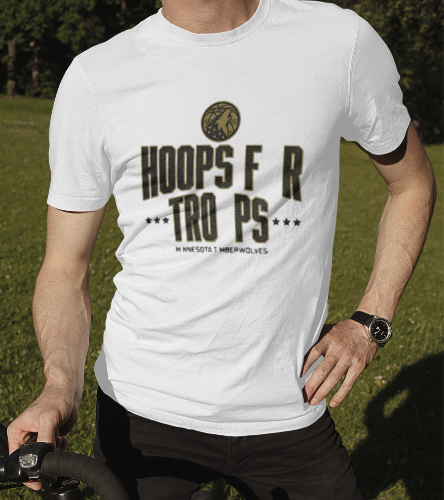 Minnesota Timberwolves Hoops For Troops NBA Basketball Support T-Shirt