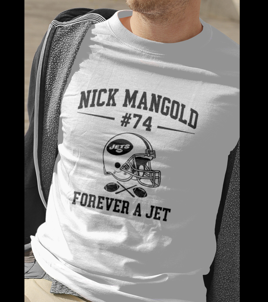 Nick Mangold 74 Forever A Jet New York Jets Helmet T-Shirt
