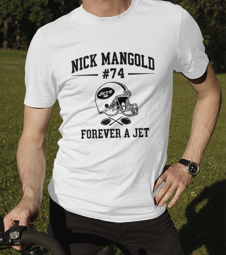 Nick Mangold 74 Forever A Jet New York Jets Helmet T-Shirt