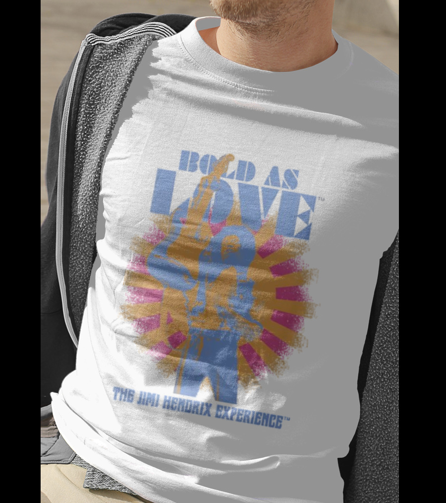 Bold As Love The Jimi Hendrix Experience Psychedelic Sunburst Guitar Art T-Shirt
