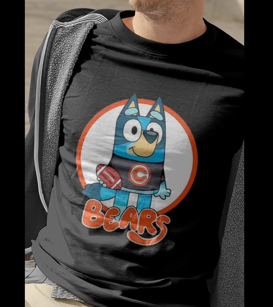 Bluey Bears Football Cartoon Character With C Logo T-Shirt