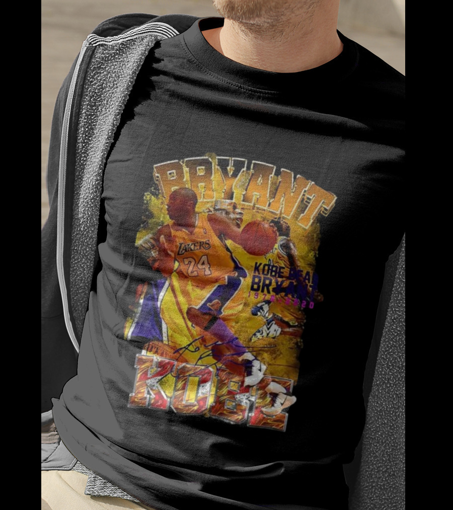 Kobe Bryant Lakers 24 Signature Basketball Legend 1978 2020 Tribute T-Shirt