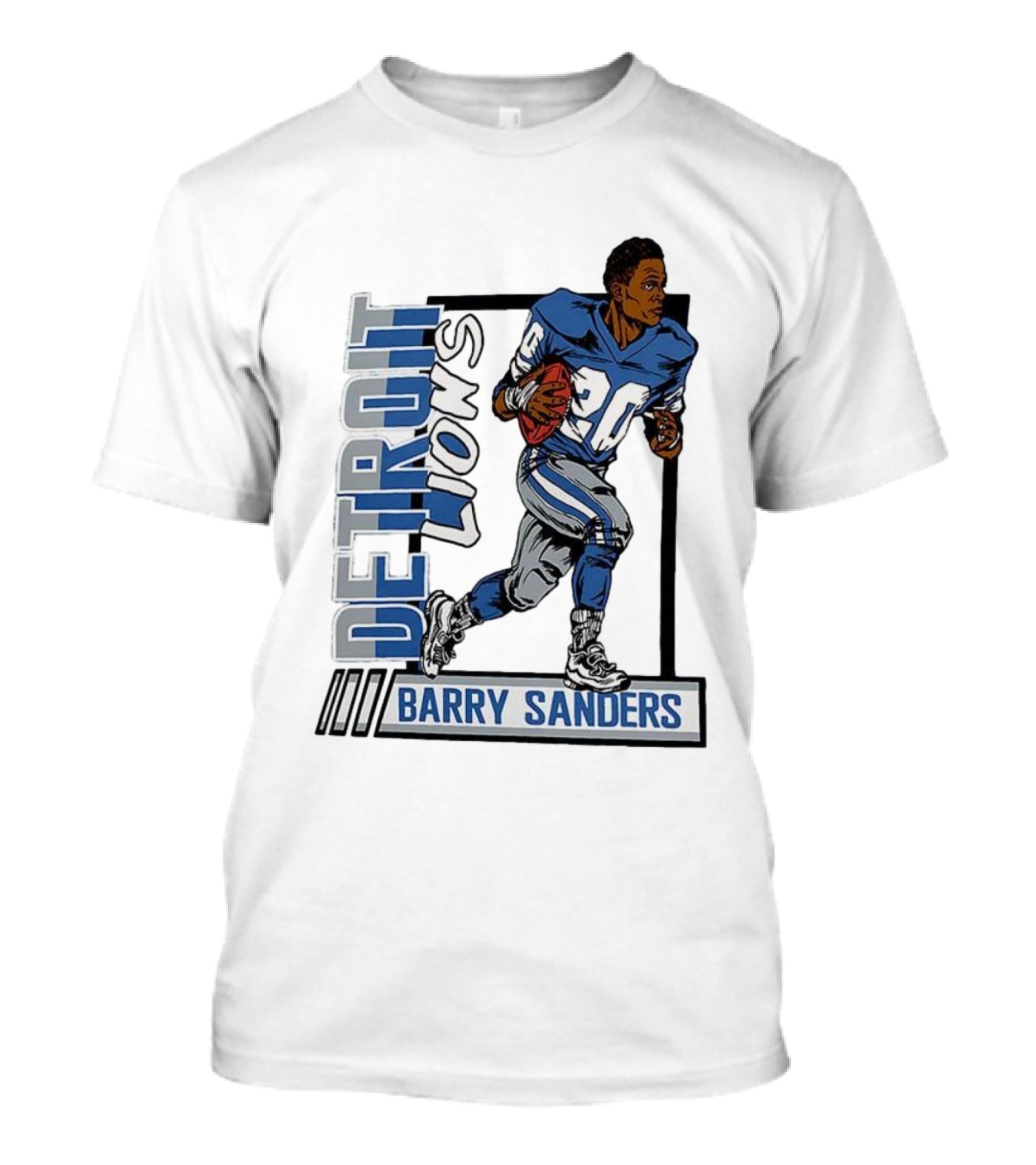 Barry Sanders Detroit Lions 20 Football Caricature T-Shirt
