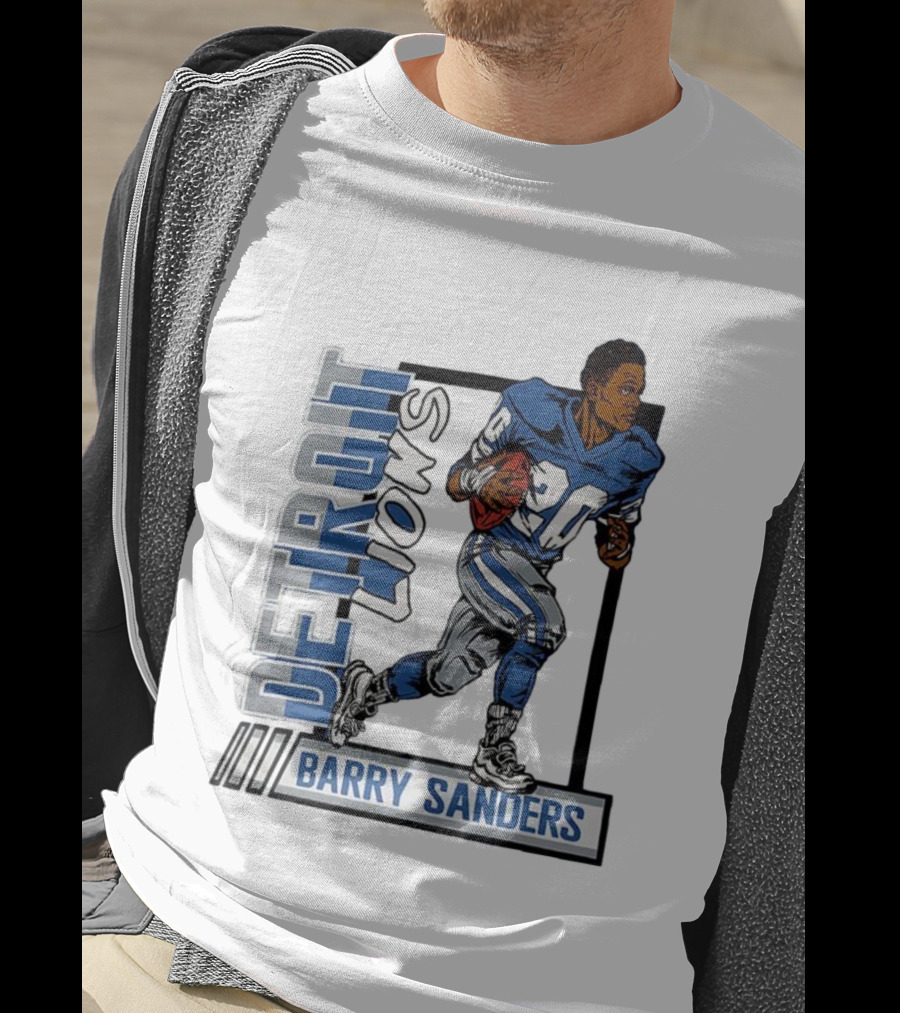 Barry Sanders Detroit Lions 20 Football Caricature T-Shirt