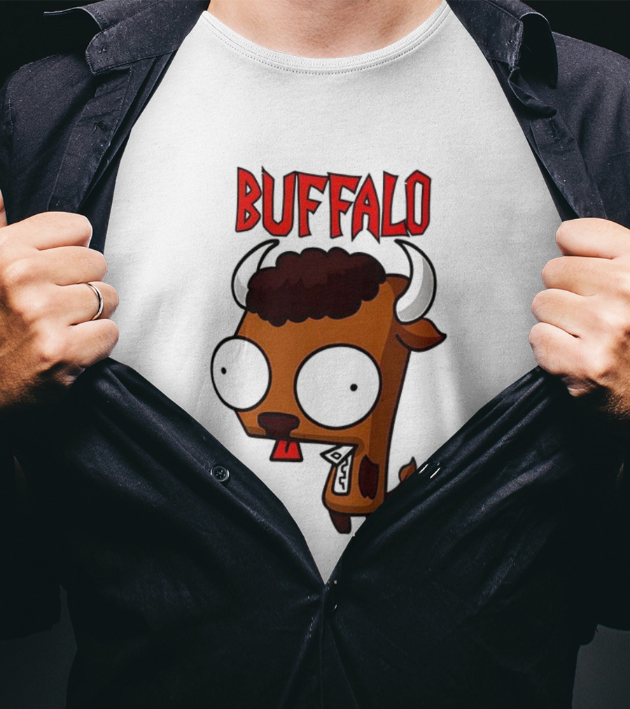 Buffalo Character With Horns And Big Eyes T-Shirt