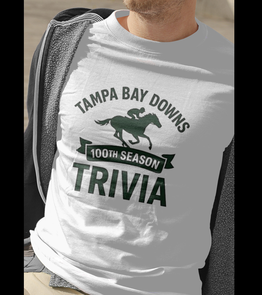 Tampa Bay Downs 100th Season Trivia Horse Racing 2025 T-Shirt