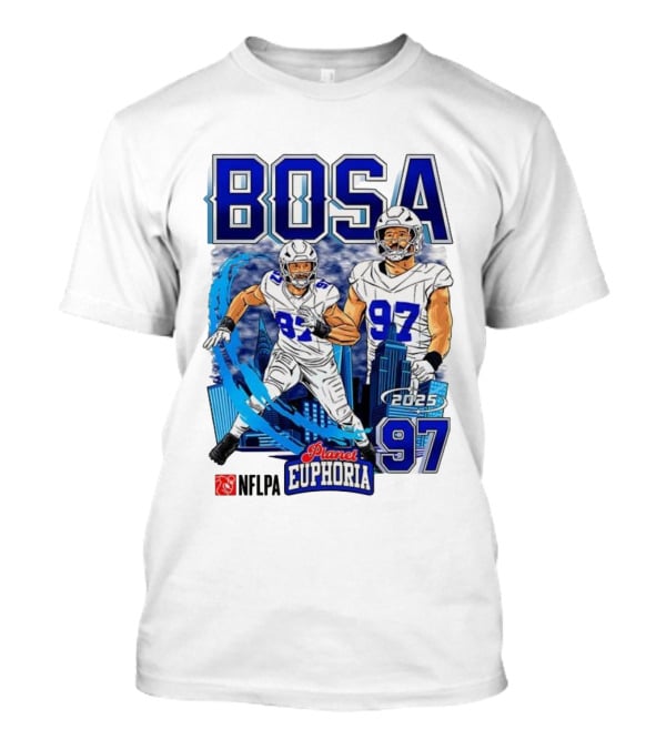 Bosa NFLPA Football 2025 Planet Euphoria Number 97 Skyline T-Shirt