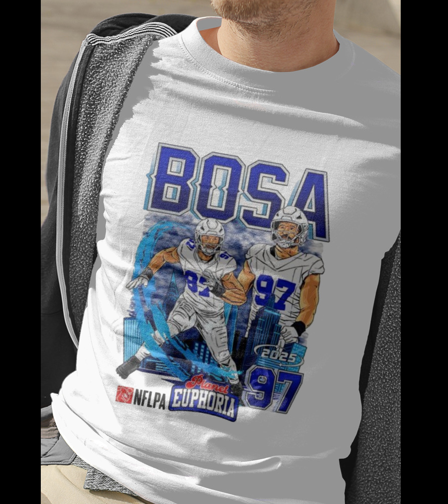 Bosa NFLPA Football 2025 Planet Euphoria Number 97 Skyline T-Shirt